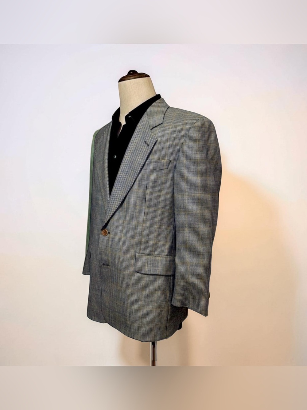 British American House “Delon” 100% Wool Micro Houndstooth Blazer 38R - Picture 4 of 14